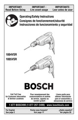 Bosch 1005VSR Instrucciones De Funcionamiento Y Seguridad