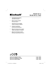 EINHELL TE-CD 18/1 Li-Solo Manual De Instrucciones Original