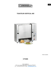 Casselin TOASTEUR VERTICAL 600 Manual Del Usuario