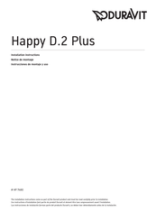 DURAVIT Happy D.2 Plus HP 7480 Instrucciones De Montaje Y Uso