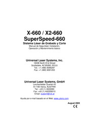 Universal Laser Systems X2-660 Manual De Seguridad, Instalación, Operación Y Mantenimiento Básico