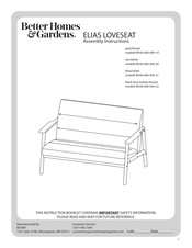 Better Homes and Gardens ELIAS LOVESEAT BH38-084-099-19 ELIAS LOVESEAT BH38-084-099-20 Instrucciones De Montaje