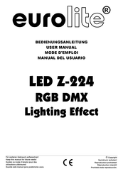 EuroLite LED Z-224 RGB DMX Lighting Effect Manual Del Usuario