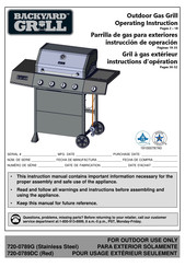 Backyard Grill 720-0789G Instrucciones De Operación