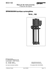 BRINKMANN PUMPS TB 100/170 Manual De Instrucciones