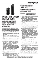 Honeywell HPA-150 Serie Manual De Instrucciones