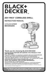 Black and Decker BDCDD220C-CA Instruction Manual