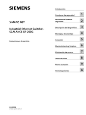 Siemens SIMATIC NET SCALANCE XF-200G Instrucciones De Servicio