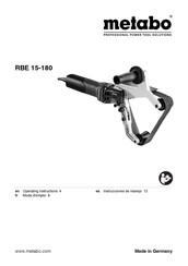 Metabo RBE 15-180 Instrucciones De Manejo