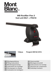 Mont Blanc MB RoofBar Flex 3 foot unit BU1 + FK218 Instrucciones De Montaje