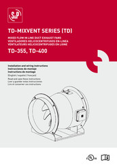 S&P TD Serie Instructions De Montage