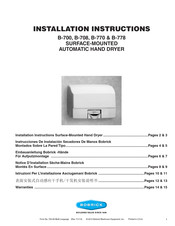 Bobrick B-778 Instrucciones De Instalación