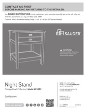 Sauder Cottage Road 423392 Instrucciones De Montaje