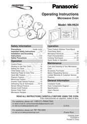 Panasonic NN-H624 Instrucciones De Operación