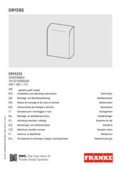 Franke DRYX220 Instrucciones De Montaje Y Servicio