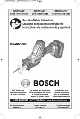 Bosch GSA18V-083B Instrucciones De Funcionamiento Y Seguridad