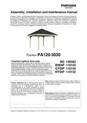 Lemeks Palmako PA120-3030 Instrucciones De Montaje, Instalación Y Mantenimiento