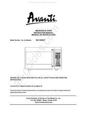 Avanti MO1400SST Manual De Instrucciones