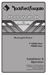 Rockford Fosgate T1000-4ad Instalación Y Funcionamiento