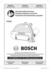 Bosch TG503 Instrucciones De Funcionamiento Y Seguridad