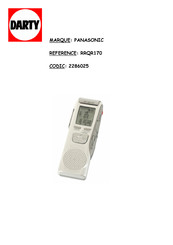 Panasonic RR-QR170 Manual De Instrucoes