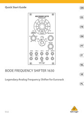 Behringer BODE FREQUENCY SHIFTER 1630 Guia De Inicio Rapido