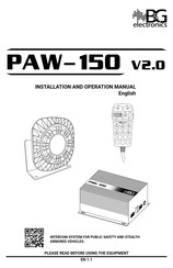 B&G electronics PAW-150 Manual De Instalación Y Operación