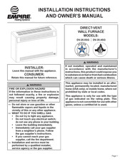 Empire DV-25-5SG Instrucciones De Instalación Y Manual Del Propietario