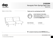 DHP Novogratz Palm Springs Split Futon 2182929N Instrucciones De Montaje