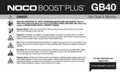 NOCO BOOST PLUS GB40 Guía Del Usuario Y Garantía