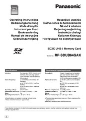 Panasonic RP-SDUB64GAK Instrucciones De Funcionamiento