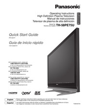 Panasonic TH-58PE75U Guia De Inicio Rapido