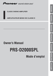 Pioneer PREMIER PRS-D2000SPL Manual Del Propietário