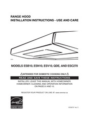 Venmar ESB10 Instrucciones De Instalación, Uso Y Cuidado