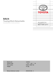 Toyota PZ401-X0557-00 Instrucciones De Montaje