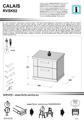 Forte CALAIS RVSK02 Instrucciones De Montaje