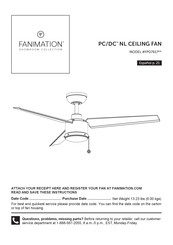 Fanimation PC/DC NL FPD7617 Serie Instrucciones De Instalación