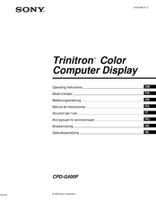 Sony Trinitron CPD-G400P Manual De Instrucciones