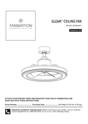 Fanimation GLEAM FP8404BN Manual Del Usuario