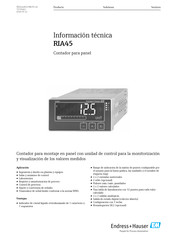 Endress+Hauser RIA45 Información Técnica