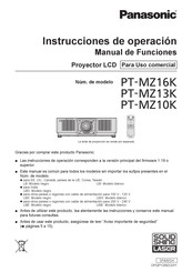 Panasonic PT-MZ16K Serie Instrucciones De Operación Manual De Funciones