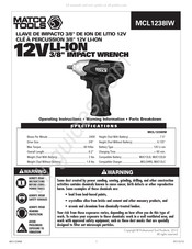 Matco Tools MCL1238IW Manual De Instrucciones