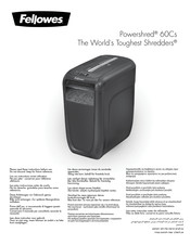 Fellowes POWERSHRED 60Cs Manual De Instrucciones