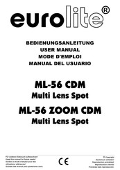 EuroLite ML-56 ZOOM CDM Multi Lens Spot Manual Del Usuario