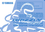 Yamaha GRIZZLY YFM70GPLK 2018 Manual Del Propietário