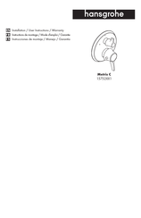 Hansgrohe Metris C 15752 1 Serie Instrucciones De Montaje / Manejo / Garantía