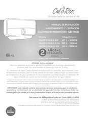 Calorex Eleva 12 kW Instrucciones De Instalacion, Mantenimiento Y Operacion