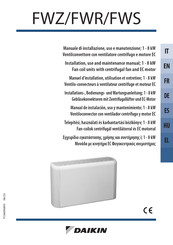 Daikin FWR Serie Manual De Instalación, Uso Y Mantenimiento