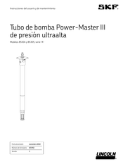 SKF LINCOLN Power-Master III A Serie Guía De Usuario Y Mantenimiento