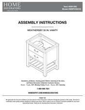 Home Decorators Collection WBPV3021D Instrucciones De Montaje